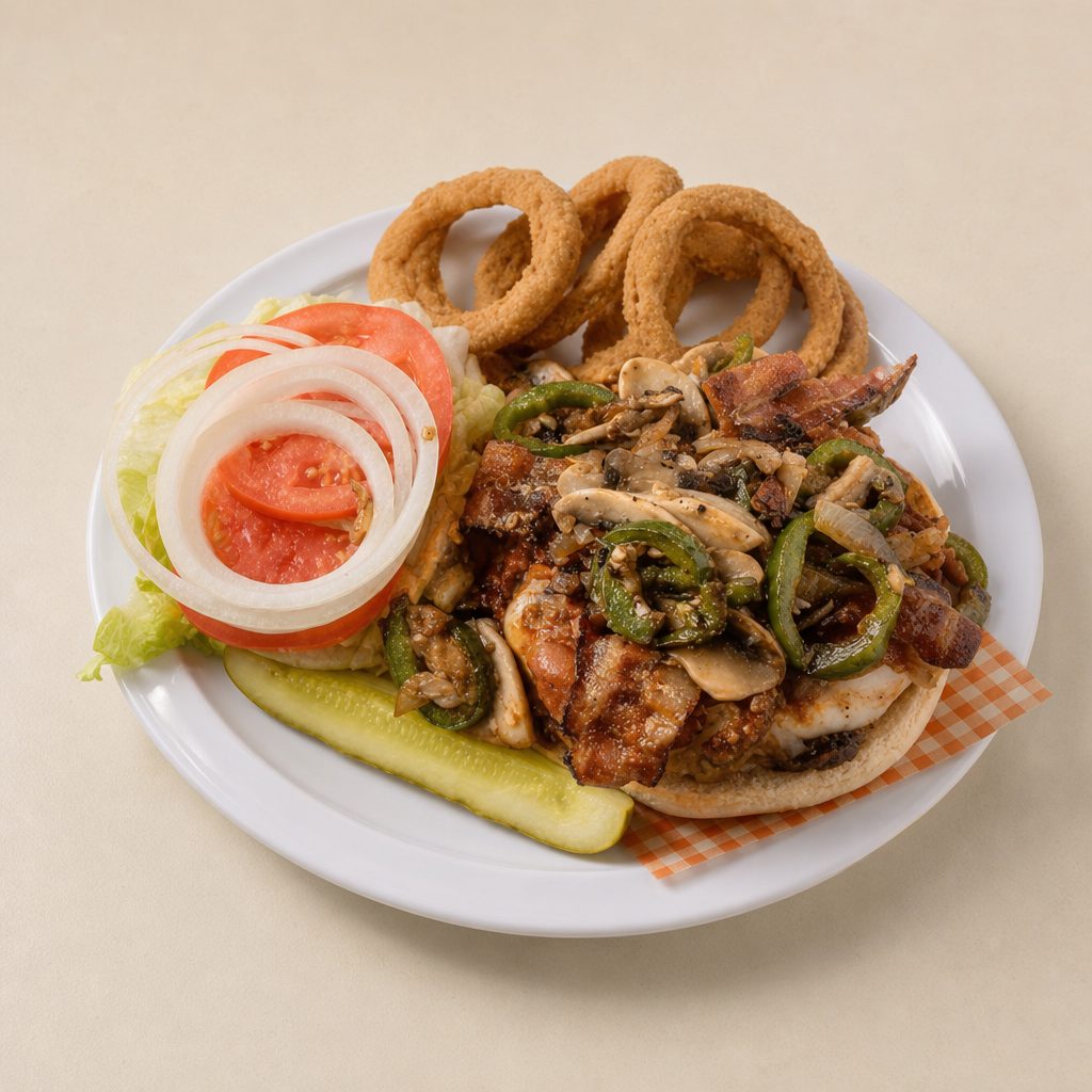 Covered Shi Burger.