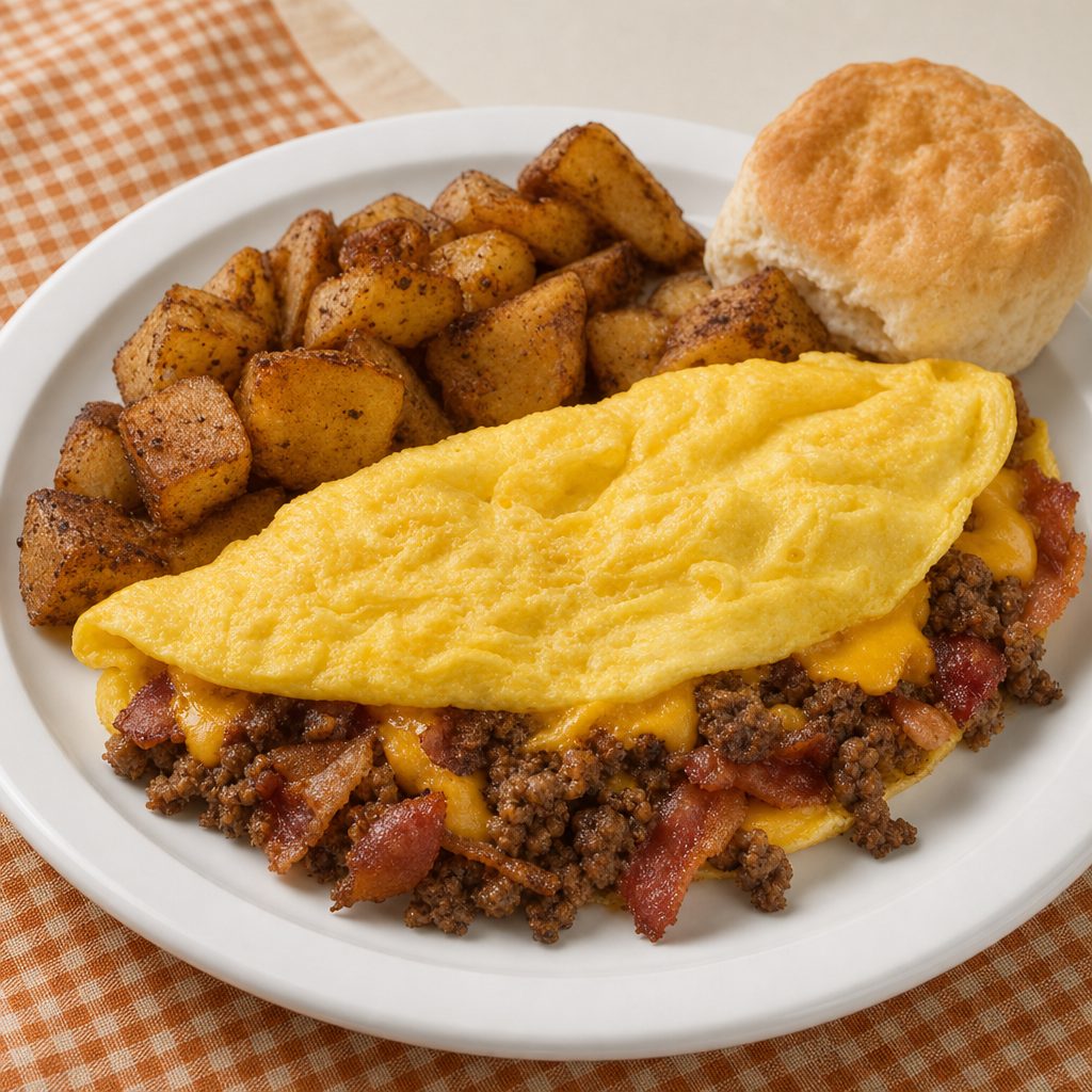 Bacon Cheeseburger Omelet.
