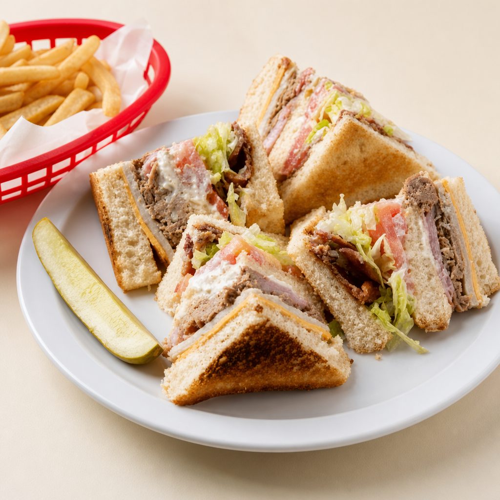 Triple-Decker Triple-Meat Club Sandwich.