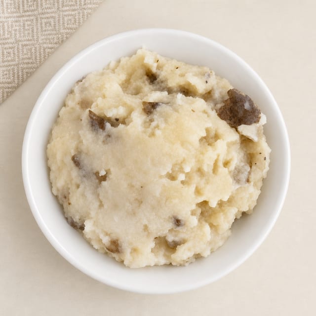 Skin on Mashed Potatoes.