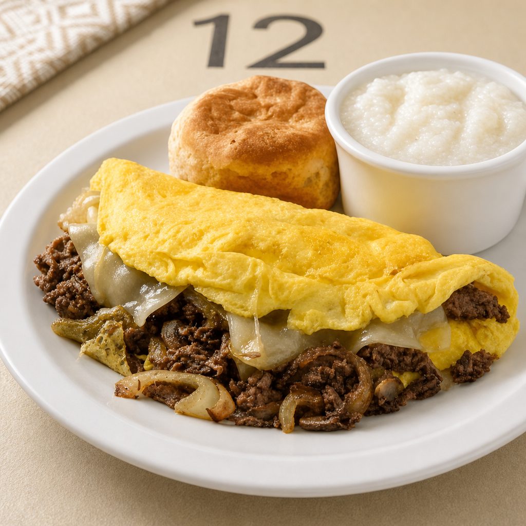 Philly Cheesesteak Omelet.